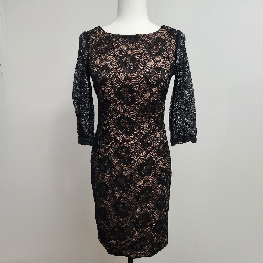 JS Collections Black Lace Dress